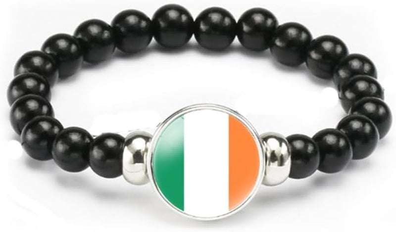 vmcoatdu National Flag Bracelet Elastic Rope Beaded Bracelet Support Your Country Travel Souvenir Gifts for Men Women - Image 1